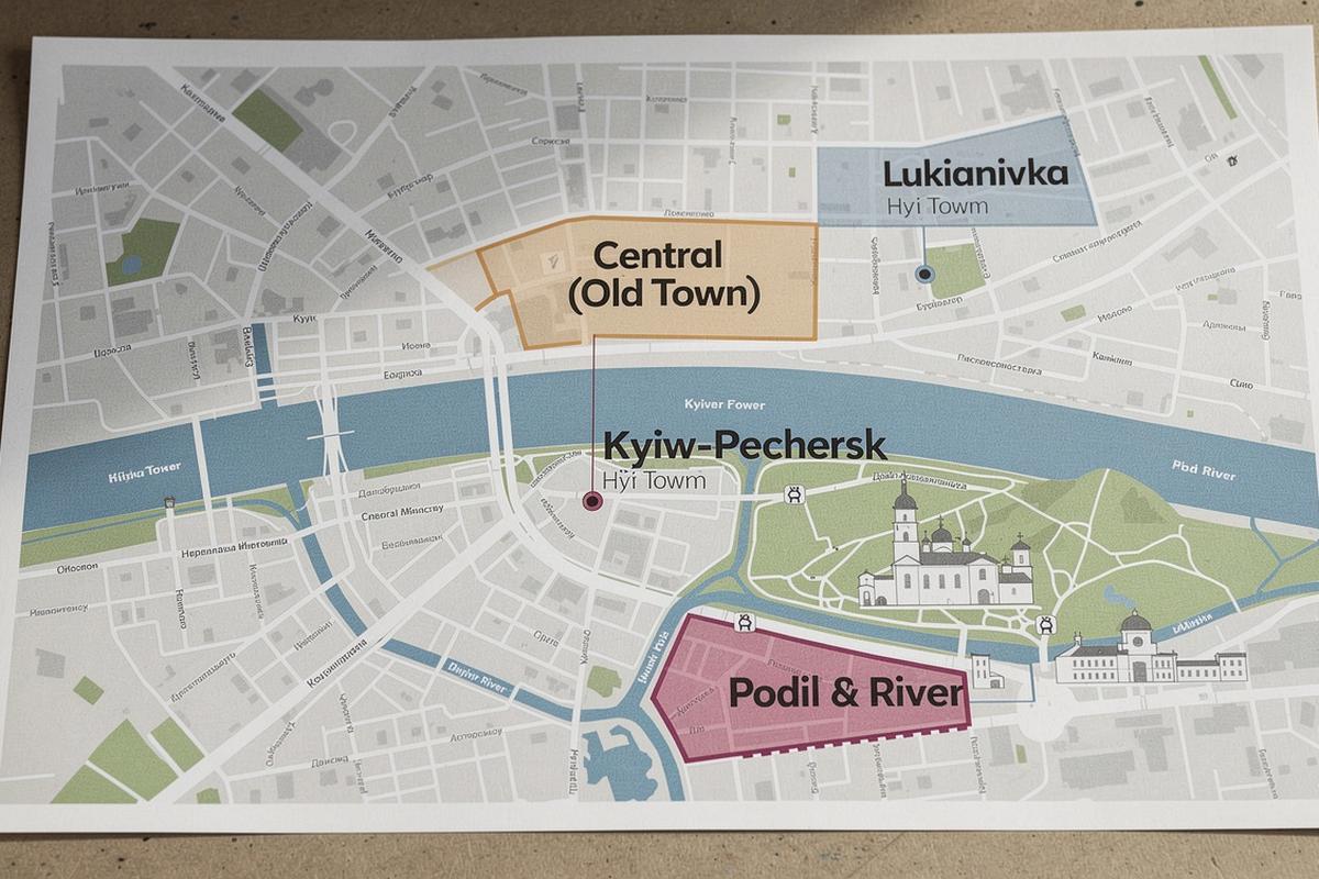 Map preview showing Kyiv pickup zones